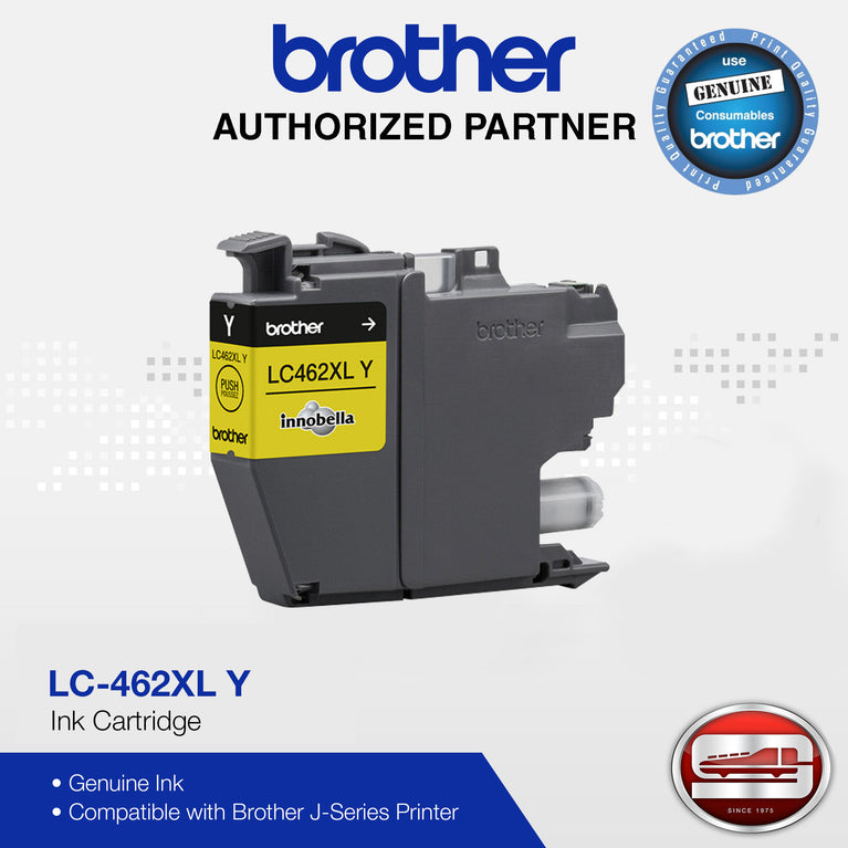 Brother LC-462XLY Yellow Genuine Ink Cartridge (1,500 page yield)