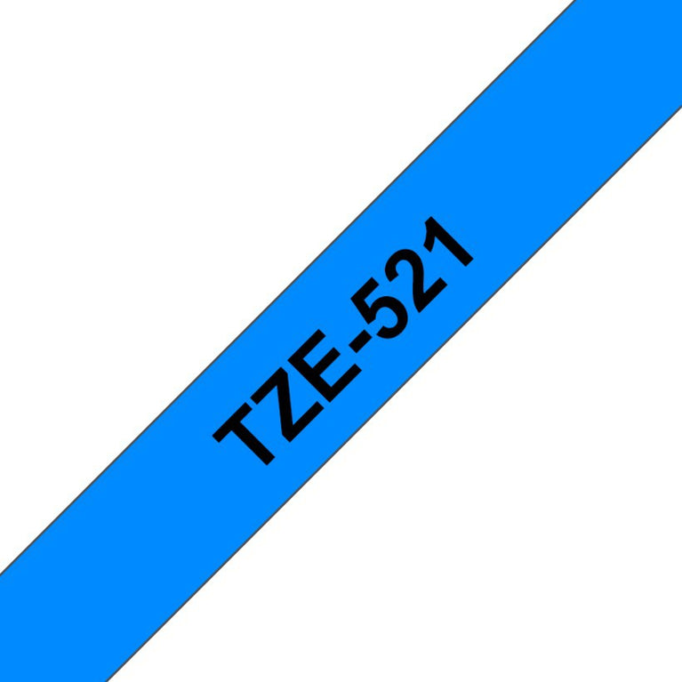 Brother TZe-521 Black on Blue 9mm Labelling Tape (100% Original)