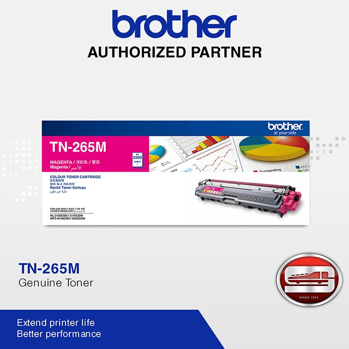 Brother TN-265M ASA Printer Toner Cartridge ORIGINAL