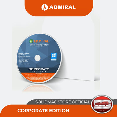 Admiral Check Writer Software (Corporate Edition) Version 2.0