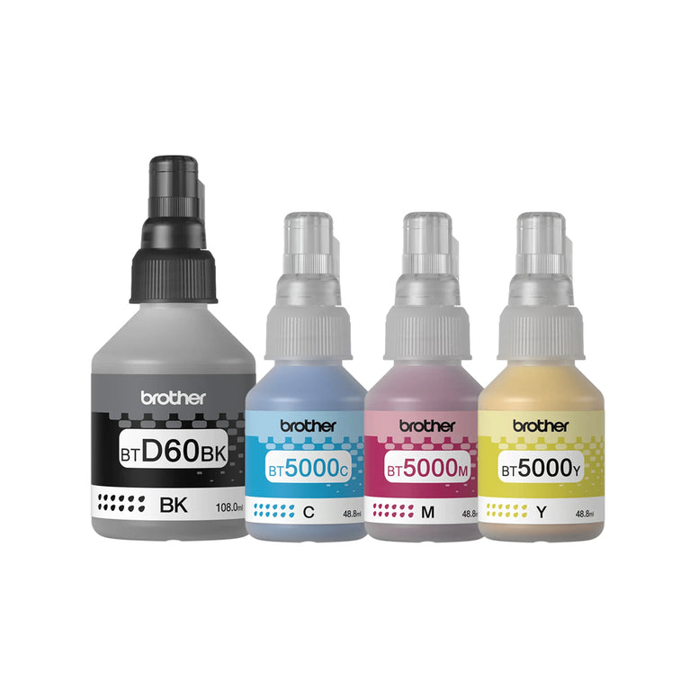 Brother BT-5000 CMY BTD60BK 100% Original Set of Ink