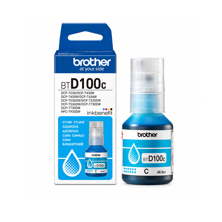 Brother BT-D100C Ultra High Yield Cyan Ink Bottle