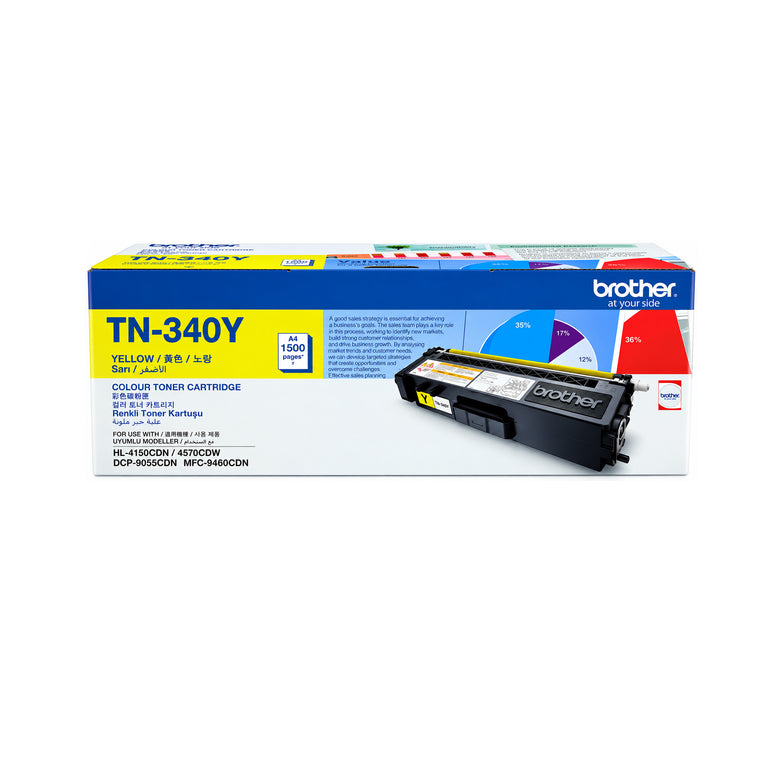 Brother TN-340Y AP (Yellow) Printer Toner Cartridge ORIGINAL