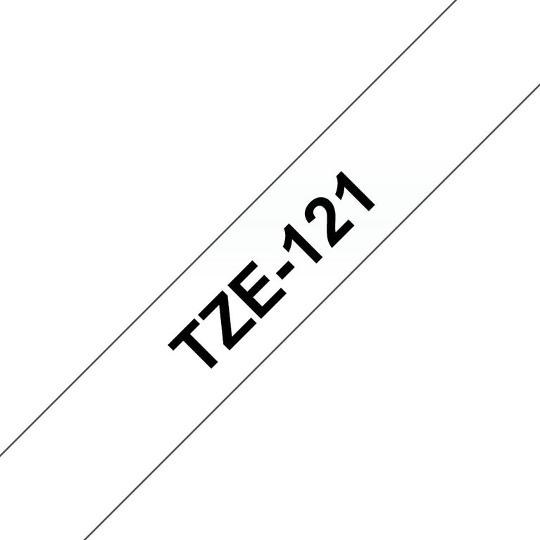Brother TZe-121 Black on Clear 9mm Labelling Tape (100% Original)