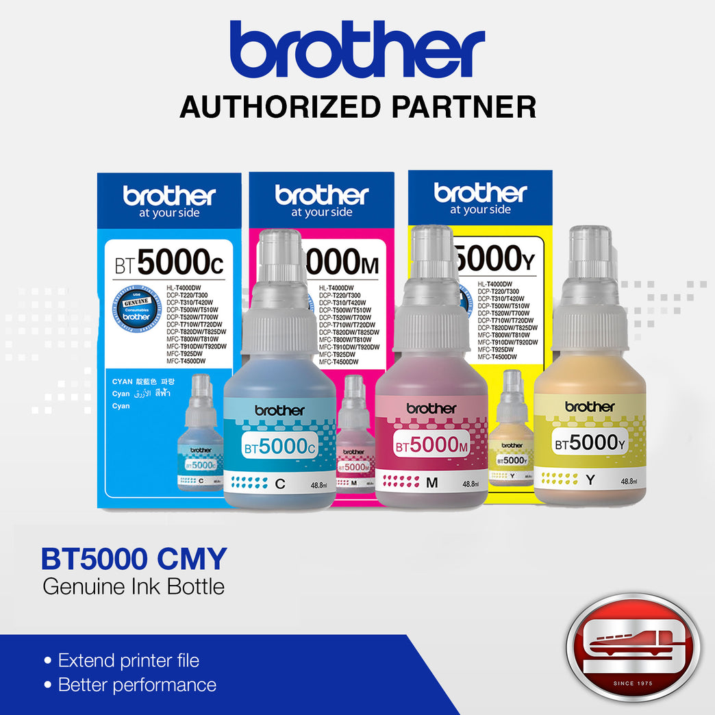 Brother Genuine Set of Ink BT5000 C/M/Y (Cyan, Magenta, Yellow)