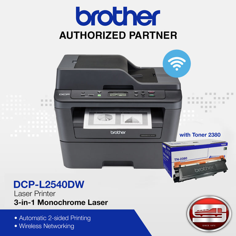 Brother DCP-L2540DW with Toner TN2380 Monochrome Laser Printer