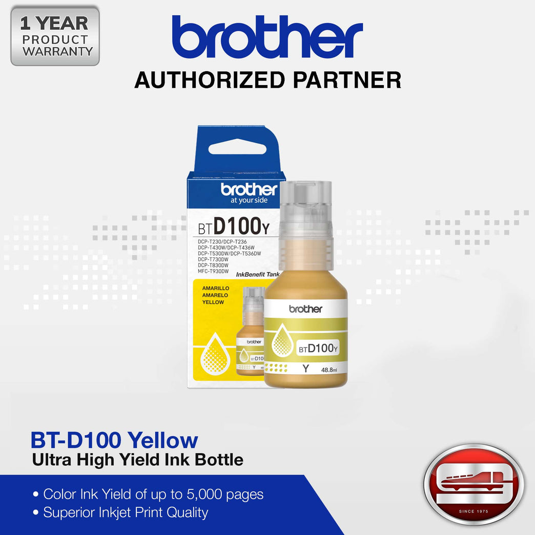 Brother BT-D100Y Ultra High Yield Yellow Ink Bottle